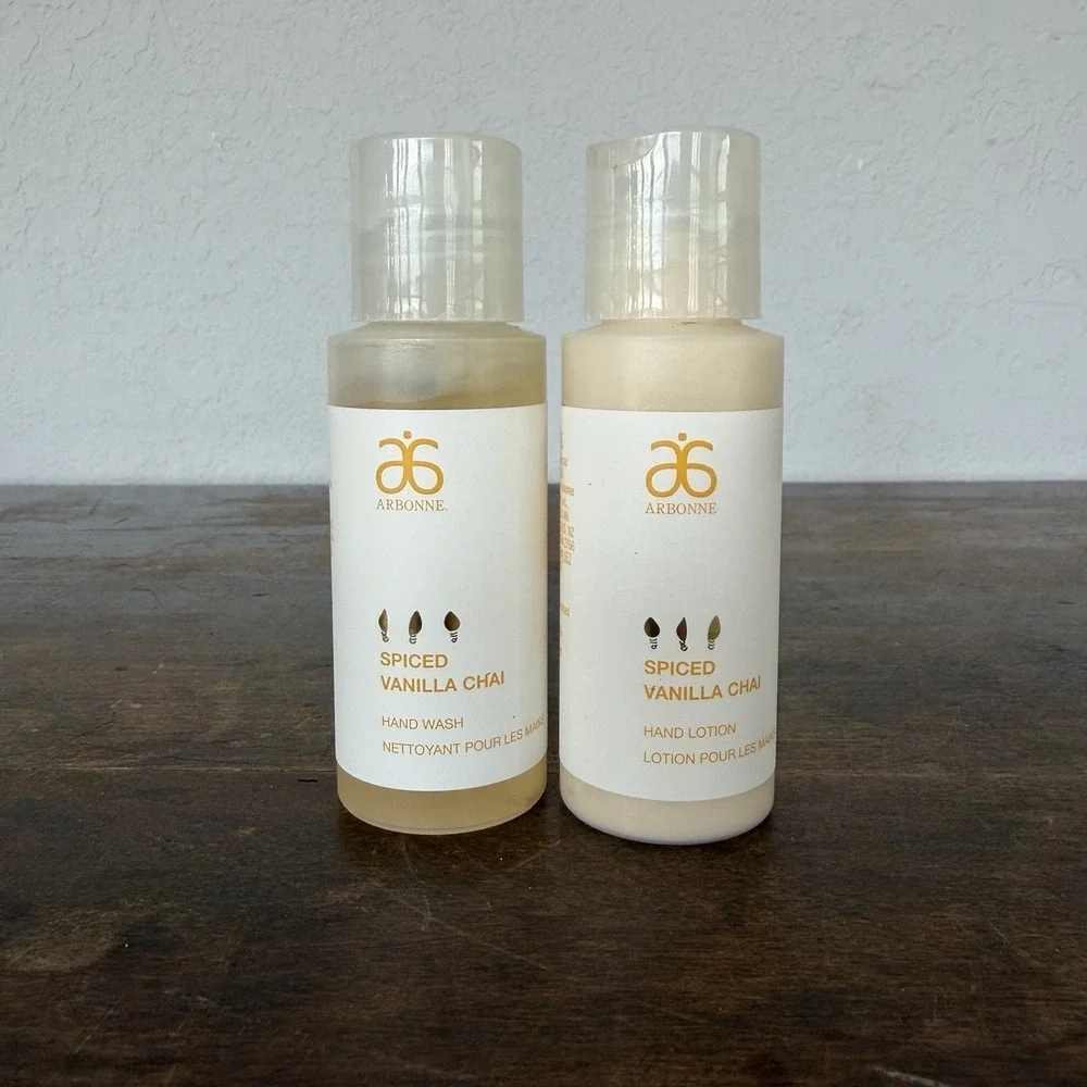 Arbonne Spiced Vanilla Chai Hand Wash And‎ Lotion Set 2 fl. oz. Sealed New